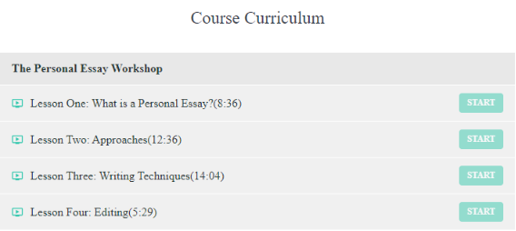 Personal Essay Workshop
