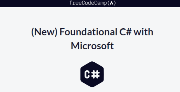 Foundational C# with Microsoft
