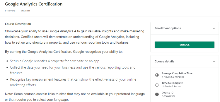 Google Analytics Certification