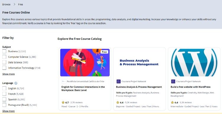 Coursera Free Courses
